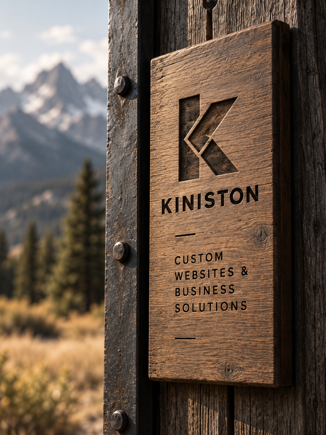 Kiniston branded wood sign